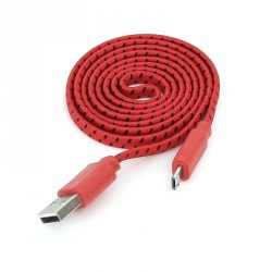 Kabel micro USB do telefonu szybkie ładowanie oplot 1m czerwony