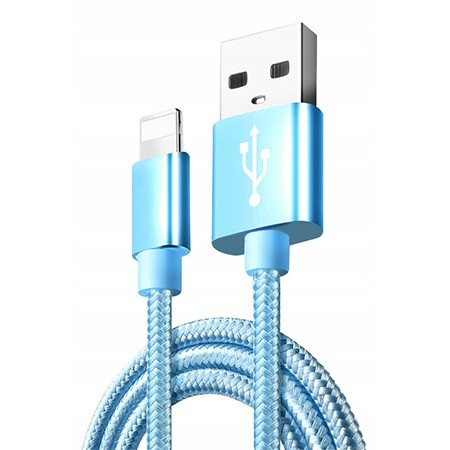 Kabel USB lightning szybkie ładowanie 2m niebieski