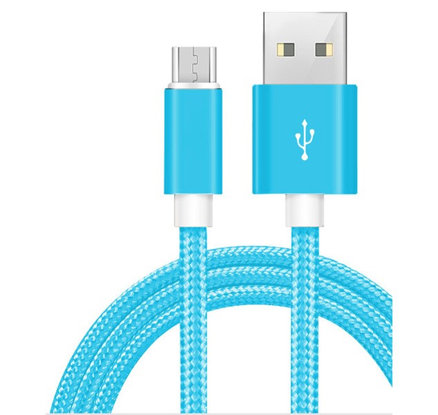 Kabel micro USB do telefonu szybkie ładowanie 2m niebieski