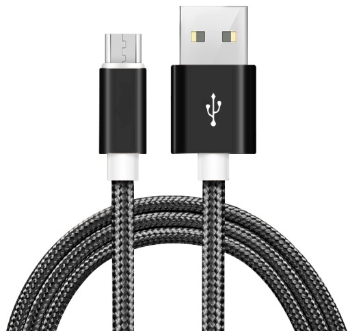 Kabel micro USB do telefonu szybkie ładowanie 1m czarny