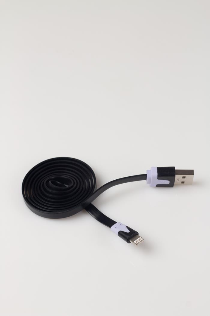 Kabel lightning USB płaski 1m ładowarka czarny