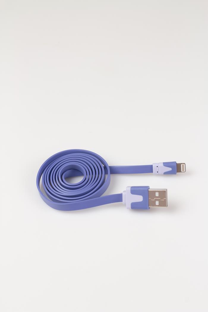 Kabel lightning USB płaski 1m ładowarka niebieski