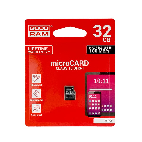 Karta pamięci micro sd GOODRAM 32GB bez adaptera UHS I CLASS 10 100MB/s