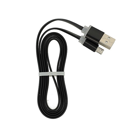 Kabel USB szybkiego ładowania SLIM, metalowe końcówki, MICRO USB 1 Metr Czarny