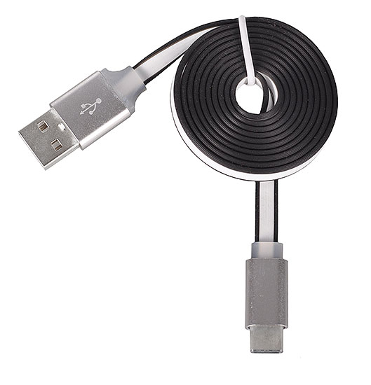 Kabel USB szybkiego ładowania SLIM, metalowe końcówki, USB TYP C 1 1 Metr Biały