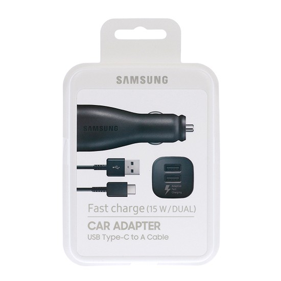 Samochodowa Ładowarka Oryginalna Samsung EP-LN920CB 2Ampery 2xUSB + kabel USB Typ C  czarny