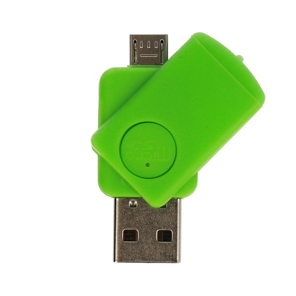 Czytnik kart micro SD CR08 micro USB Zielony