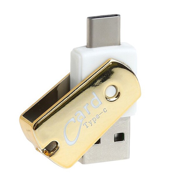 Czytnik kart micro SD CR09 USB Typ C Złoty