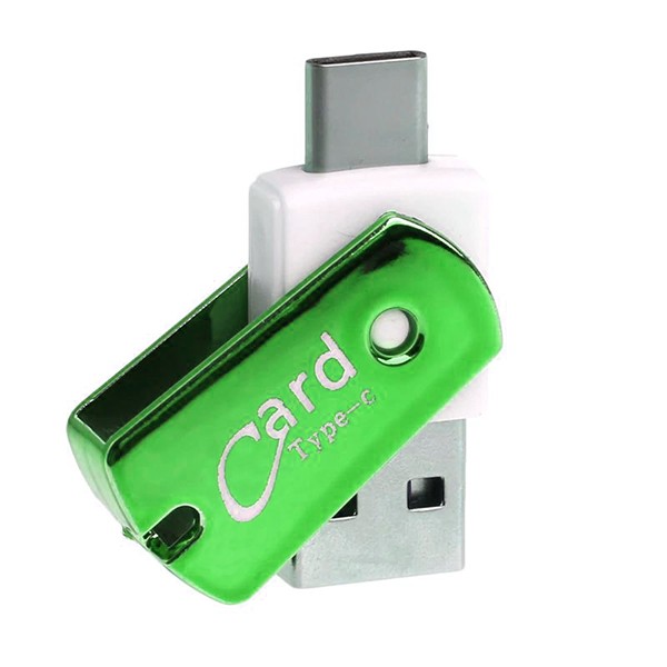 Czytnik kart micro SD CR09 USB Typ C Zielony