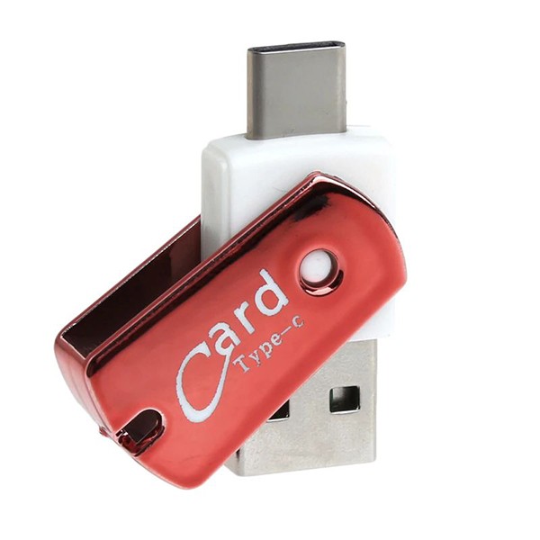 Czytnik kart micro SD CR09 USB Typ C czerwony