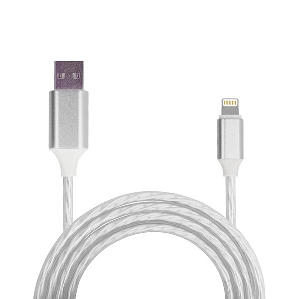 Kabel USB Szybkiego ładowania do Iphone 5/SE/6/6S/7/8/X Lightning 1 Metr Srebrny