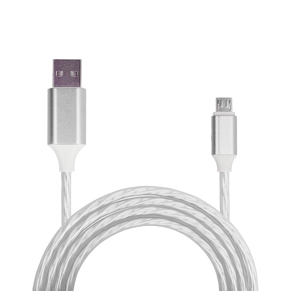 Kabel USB Szybkiego ładowania Micro USB 1 Metr Srebrny