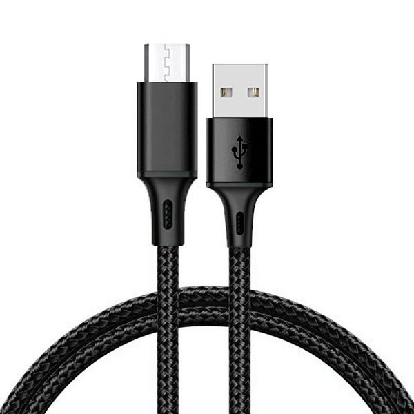 Kabel USB – metalowe końcówki – Micro USB QC 3.0 1 metr Czarny