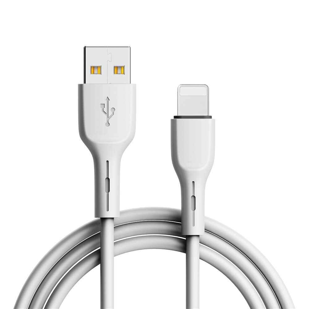 Kabel USB Silikonowy Lightning QC 3.0 szybkie ładowanie, 1 metr Szary