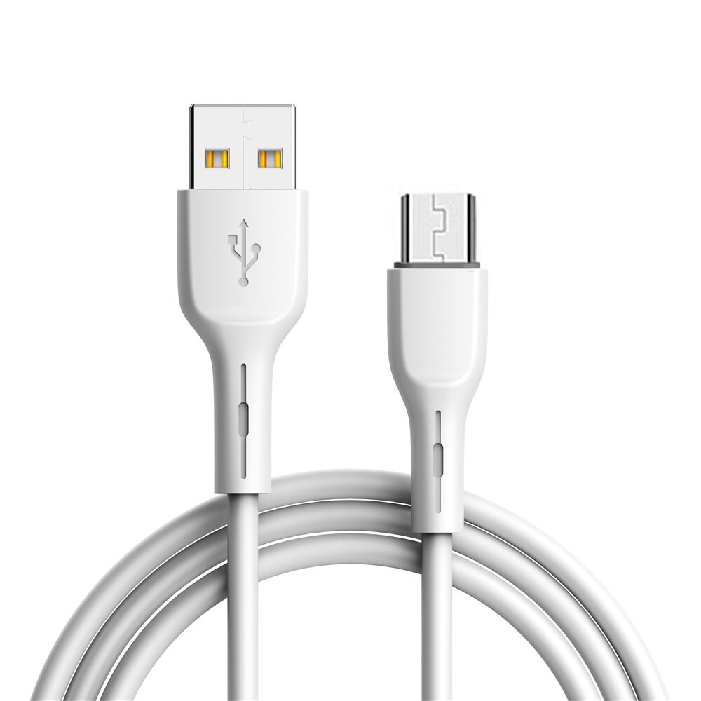 Kabel USB Silikonowy Micro USB QC 3.0 szybkie ładowanie, 1 metr Biały