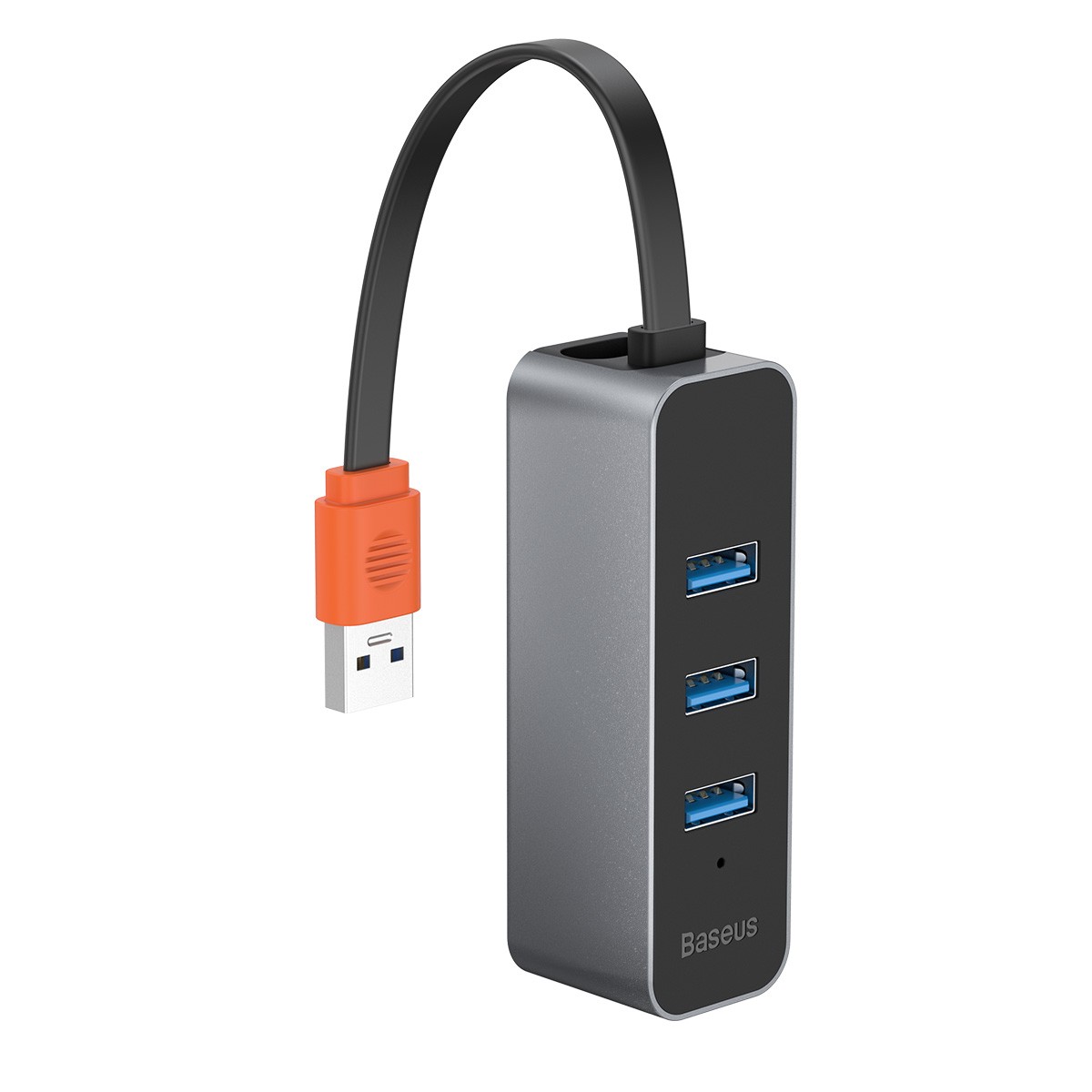 Baseus Adapter Rozdzielacz HUB USB na 3xUSB 3.0 + RJ45 (sieć LAN) Ciemnoszary