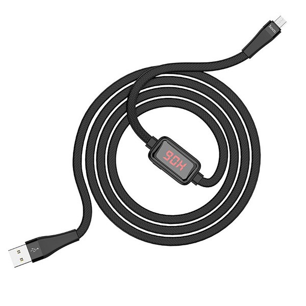 Hoco Kabel USB z wyświetlaczem Micro USB 1,2 metr Czarny