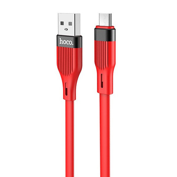 Hoco Kabel USB Silikonowy Micro USB 1,2 metra Czerwony