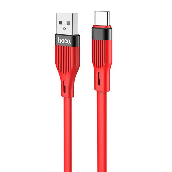 Hoco Kabel USB Silikonowy Typ C 1,2 metra Czerwony