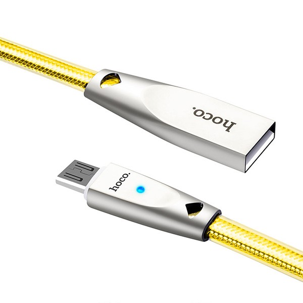 Hoco Kabel USB Żelowy Micro USB 1,2 metra Złoty