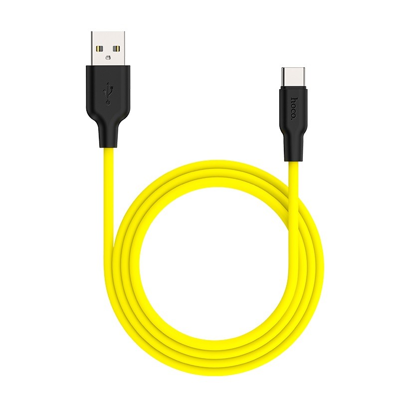 Hoco Kabel USB Plus Silikonowy USB Typ C 1 metr czarno-żółty