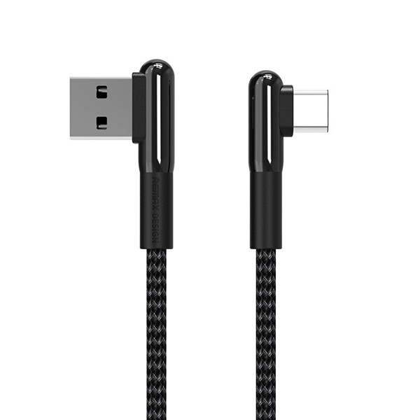 REMAX Kabel USB 3,0A USB Typ C kątowy 1 metr Czarny