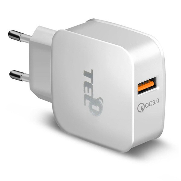Ładowarka sieciowa Tel1 QUICK z kablem MICRO USB 1m Biała