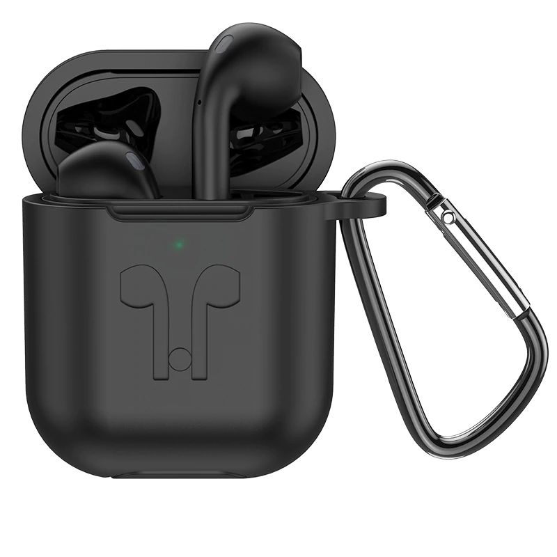 Hoco Słuchawki Bluetooth Plus Original TWS Czarne + czarne etui silikonowe